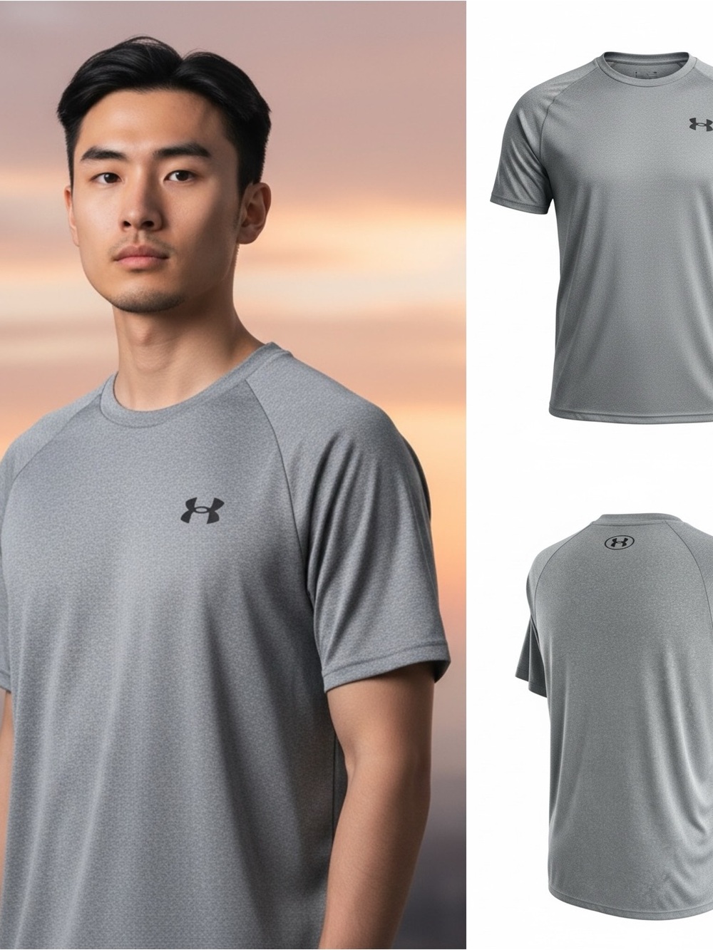 Under Armour Men’s Silver Gray Performance Tee Small Short Sleeve Athletic Shirt